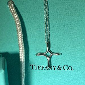 Authentic Tiffany Infinity Cross Silver Necklace